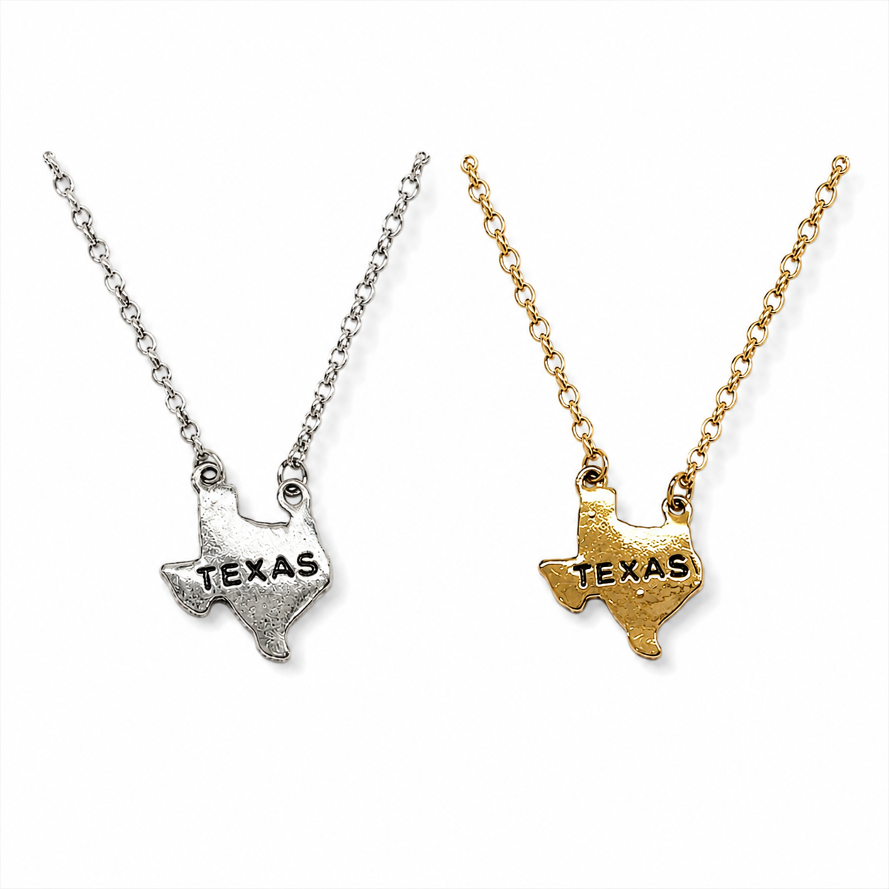 Texas State Charm Necklace - Gold or Silver