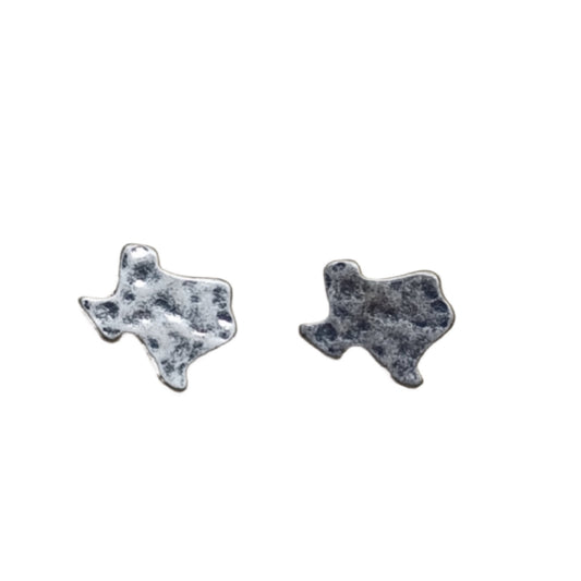 Silver Hammered Texas Studs