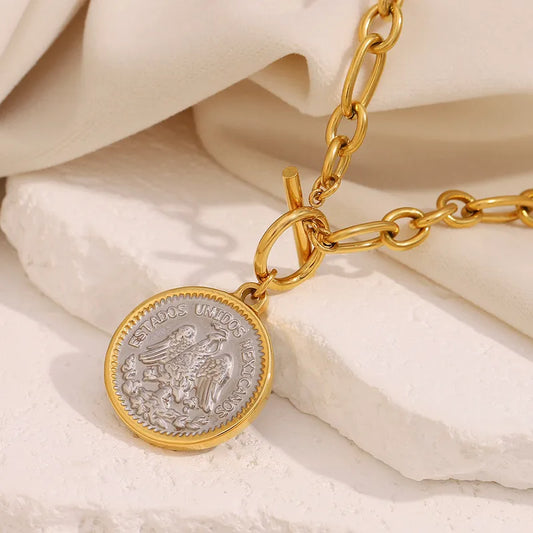 Angel Coin Toggle Necklace