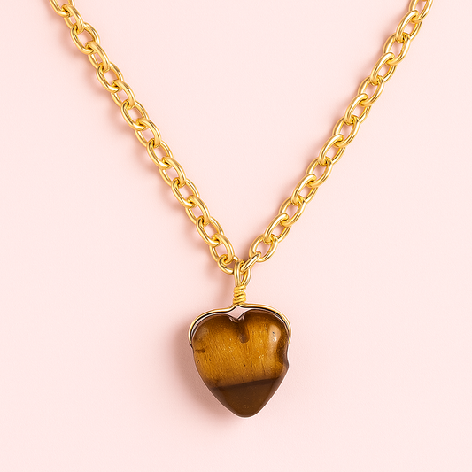 Glowing Brown Heart Pendant