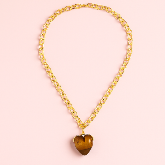 Glowing Brown Heart Pendant