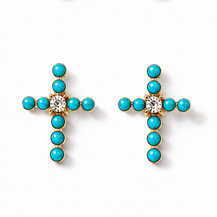 Colorful Cross Stud Earrings