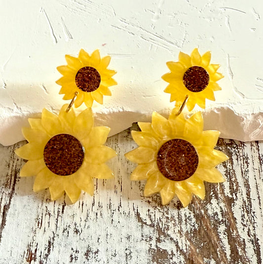 Yellow Sunflower Earrings