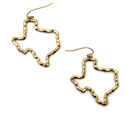 Hammered Texas Silhouette Earrings