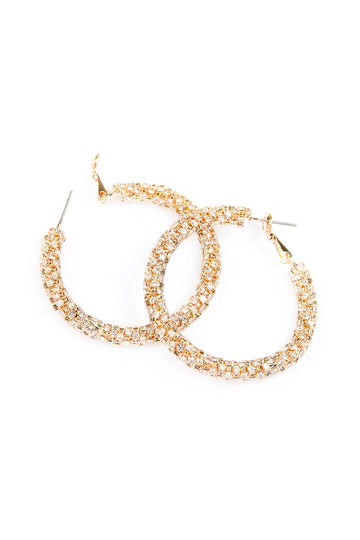 Sparkle Gold Hoops