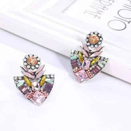 Colorful Crystal Statement Earrings