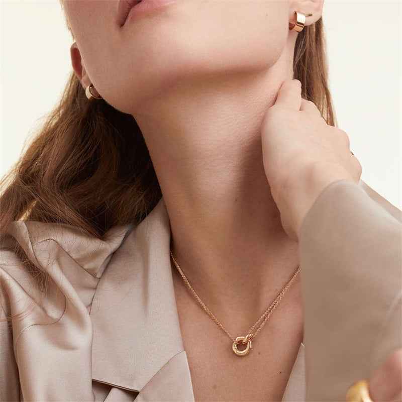 Delicate Joined Circles Necklace