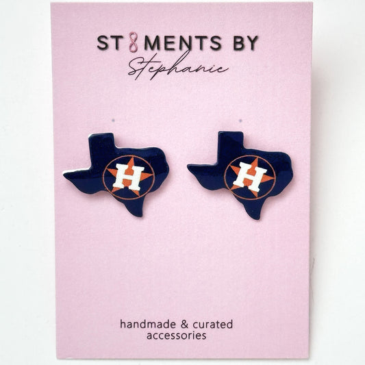 Astros Themed Earrings (Texas Studs)