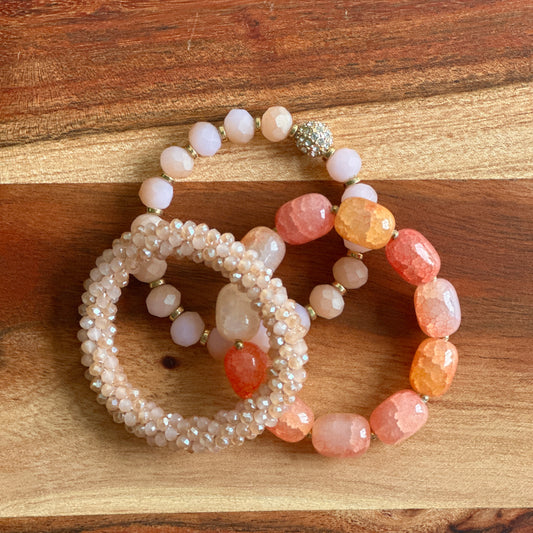 Trio of Pink Bracelets