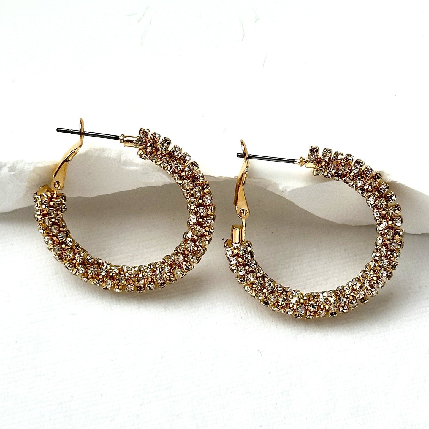 Sparkle Gold Hoops