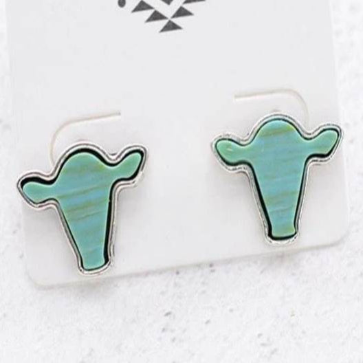 Turquoise Steer Head Studs