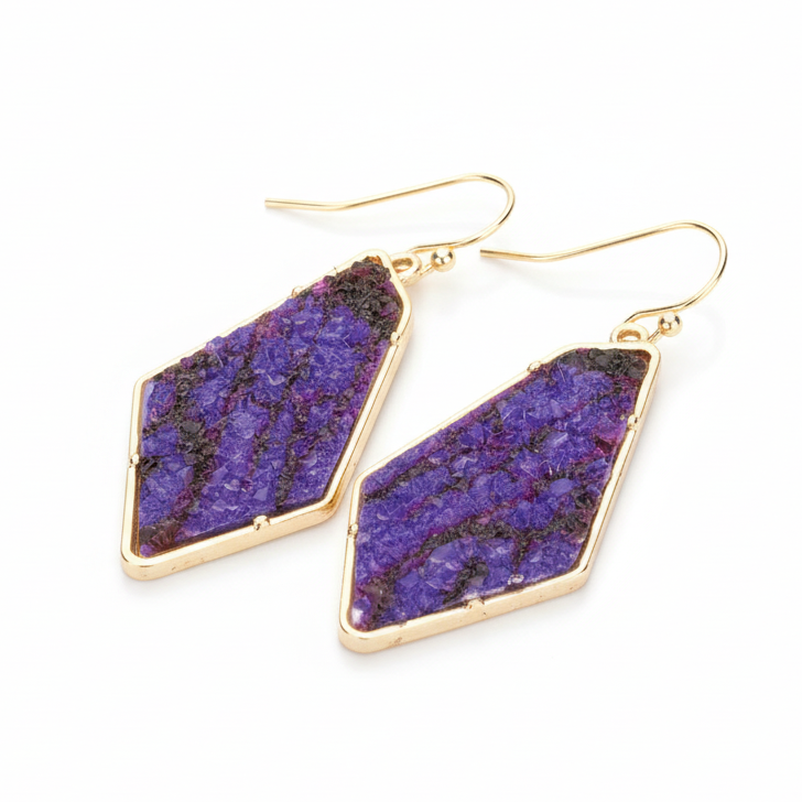 Angled Druzy Dangle Earrings