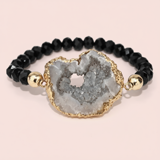 Black Faceted Bead Bracelet