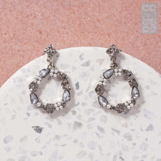 Rhinestone Wreath Drop Earrings