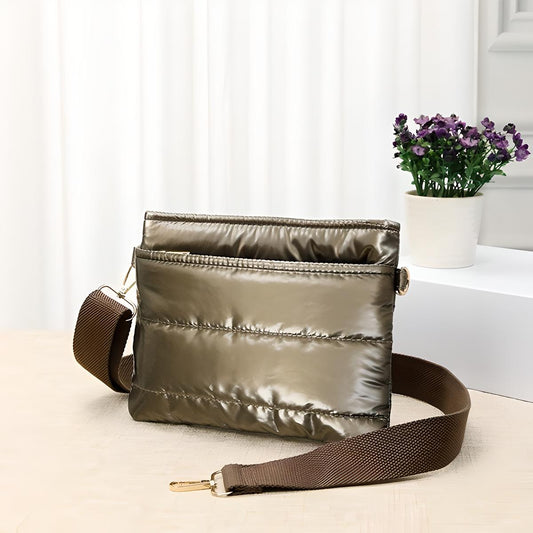 Bronze Puffer Cross Body Bag