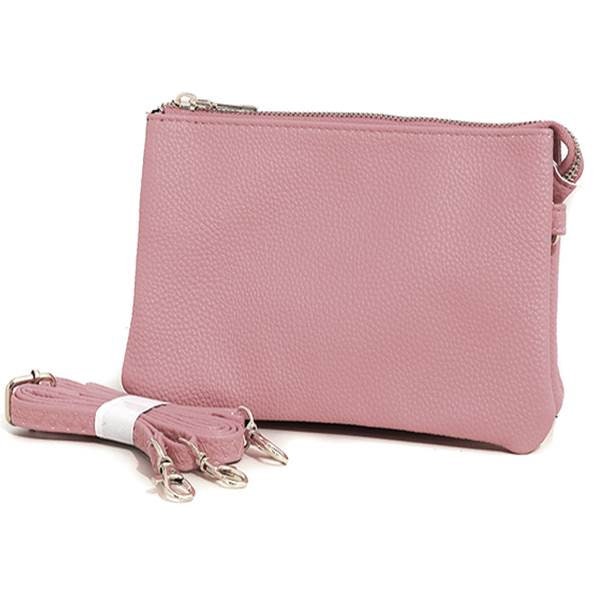Rose Pebbled Vegan Leather Cross Body Bag
