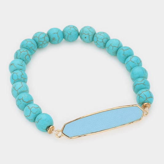 Natural Stone - Turquoise Stretch Bracelet