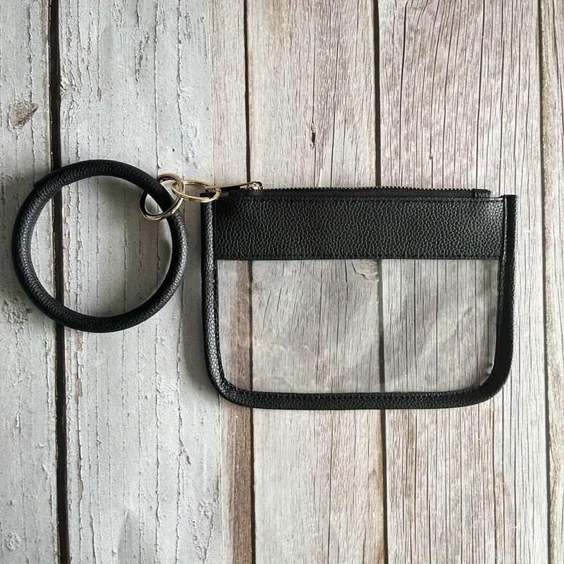 Small Transparent Wristlet - Black