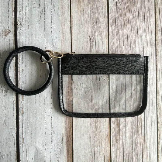 Small Transparent Wristlet - Black