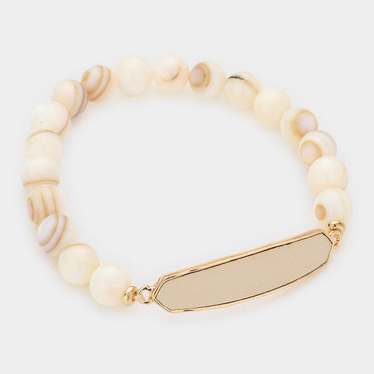 Natural Stone - Magnesite Stretch Bracelet