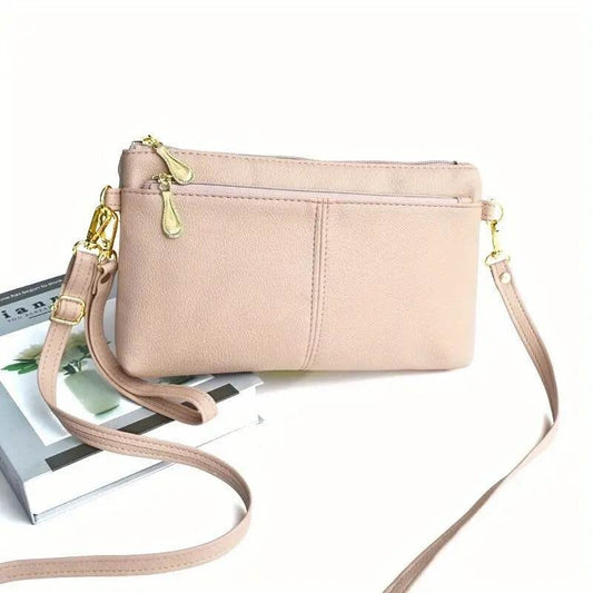Vegan Leather Wristlet & Crossbody Bag - Blush