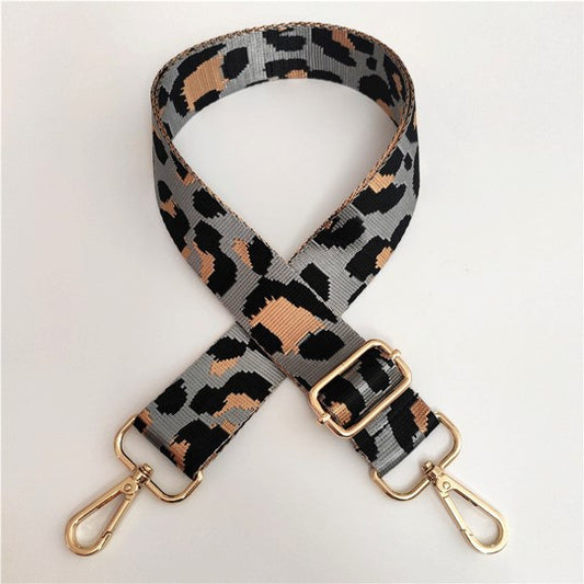 Purse/Guitar Strap - Leopard Print - Gray