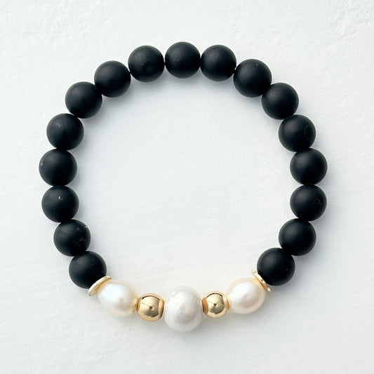 Black and Pearl Bracelet