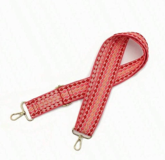 Purse/Guitar Strap - Red, Pink & Orange