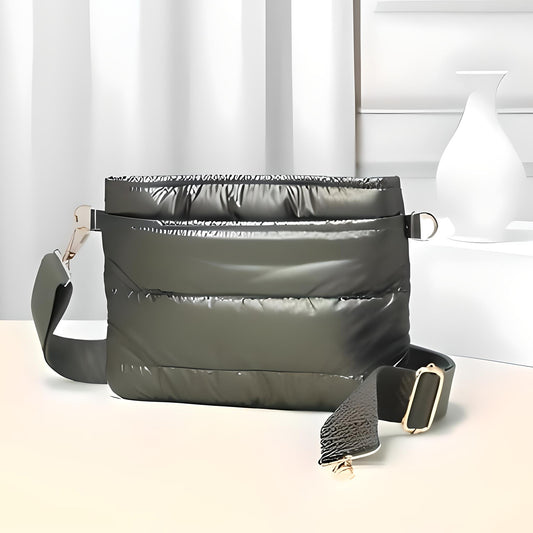 Army Green Puffer Cross Body Bag
