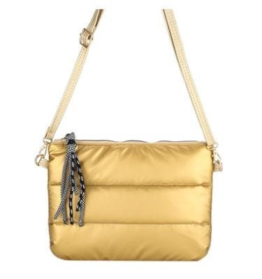Nylon Tassel Cross Body Bag - Gold