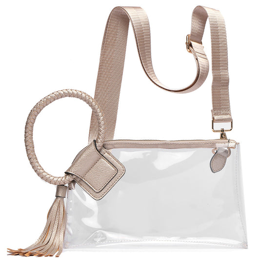 Transparent Clear Cuff Bag - Champagne