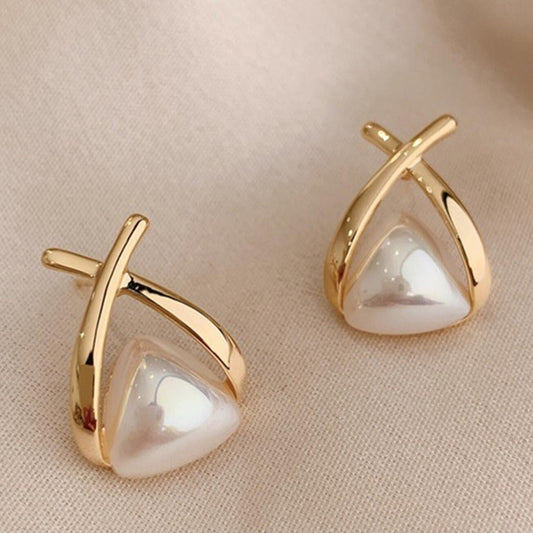 Faux Pearl Stud Earrings
