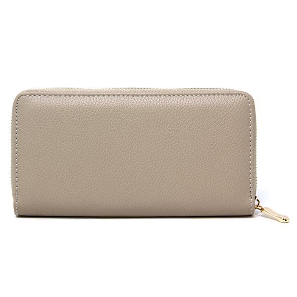 Zip Wallet - Pebbled Leatherette Beige