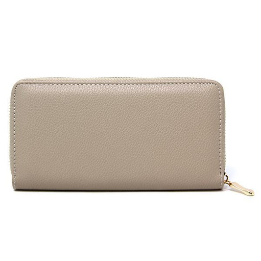 Zip Wallet - Pebbled Leatherette Beige