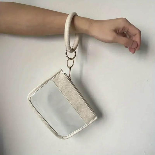 Small Transparent Wristlet - Ivory